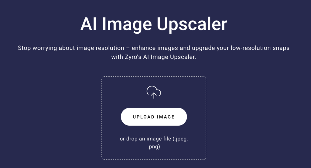 zyro upscaler screen bunnypixel.com